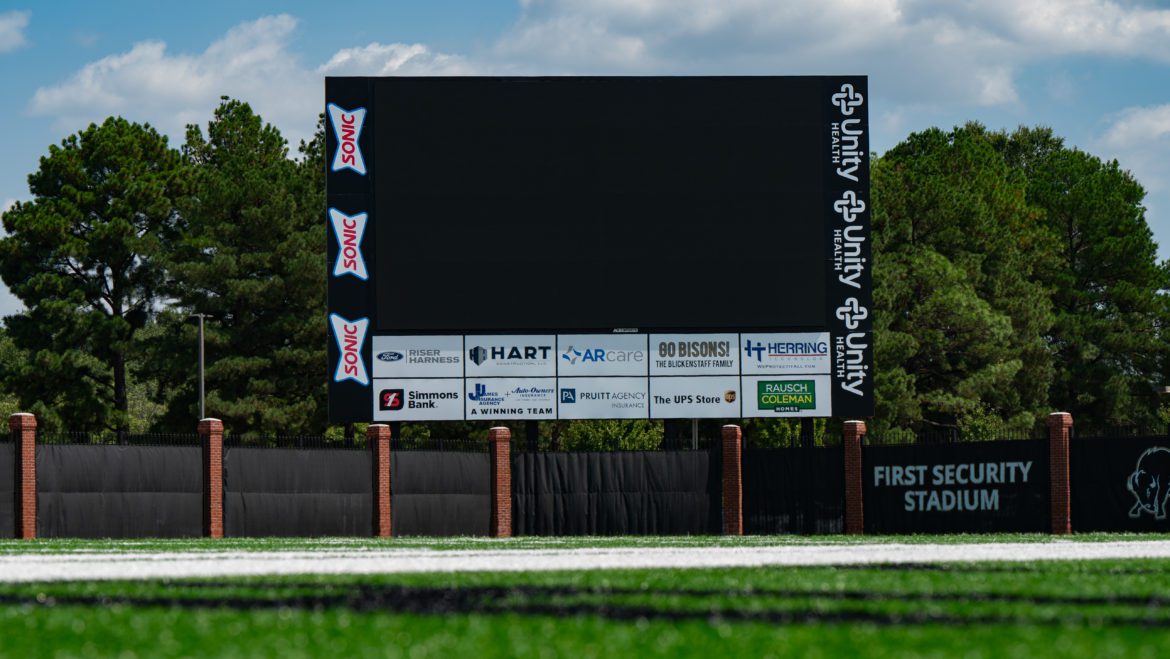 New jumbotron built for First Security Stadium The Bison